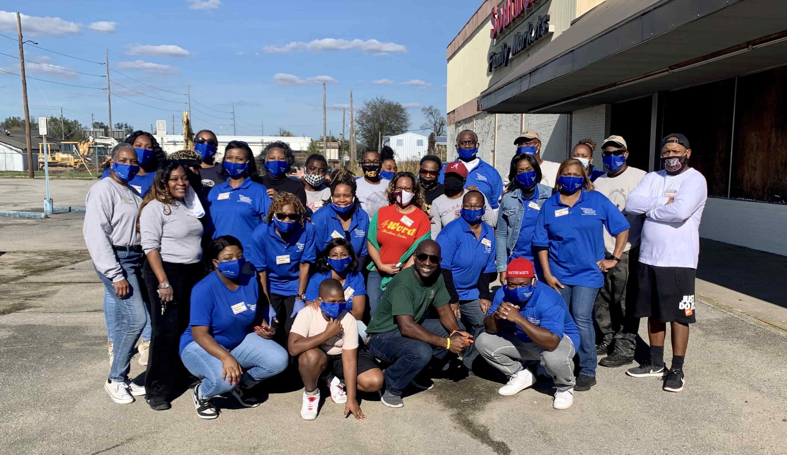 Group of Volunteers at Farmers to Families Ensley event