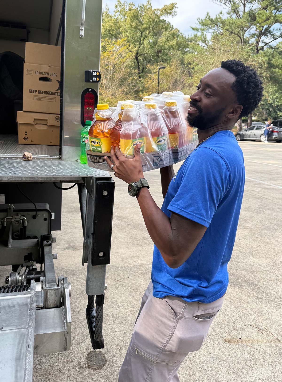 TJ Blackmon loading truck